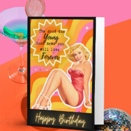 Cartão de aniversário retrô engraçado Melhor Amiga