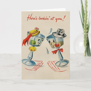 Cartão de Aniversário Retro Martini