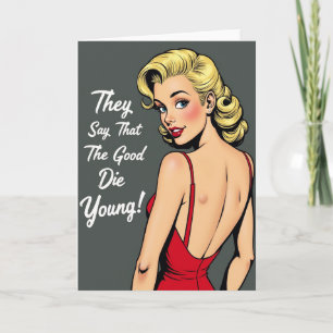Cartão de Aniversário Retro para Mulher