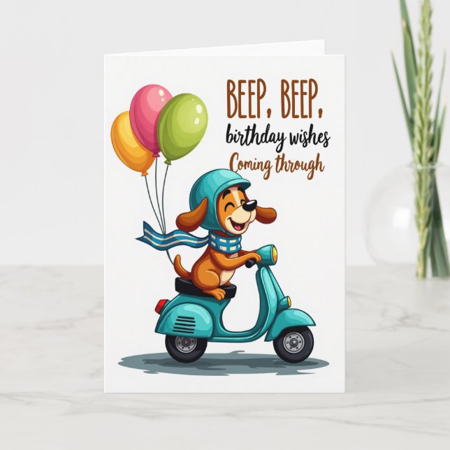 Cartão de Aniversário Retro Ride (Frente)