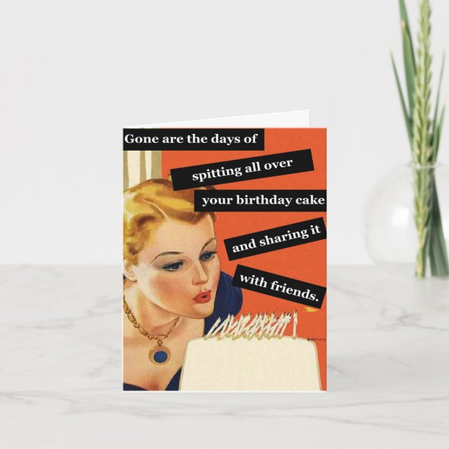 Cartão de Aniversário Retroativo Enganador De Vela (Frente)