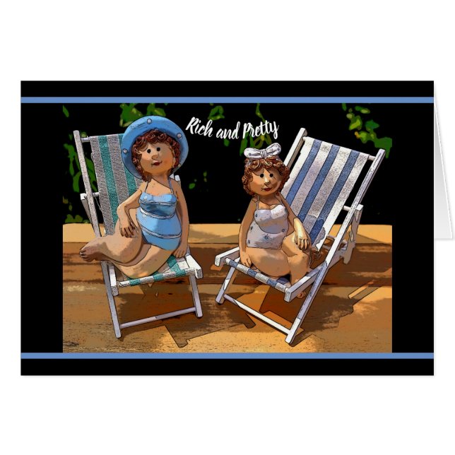 Cartão de Aniversário Rico e Bonito (Frente Horizontal)