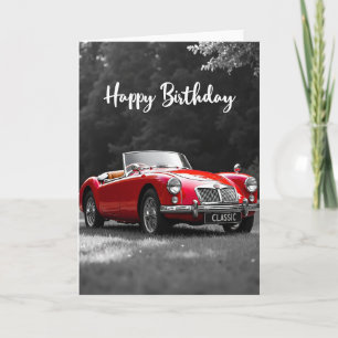 Cartão de Aniversário Roadster Vermelho