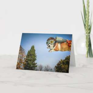 Cartão de Aniversário Rocket Corgi
