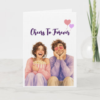 Cartão de Aniversário Romântico com Casal