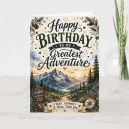 Cartão de Aniversário Romântico na Montanha para M
