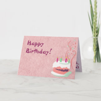 Cartão de Aniversário Rosa