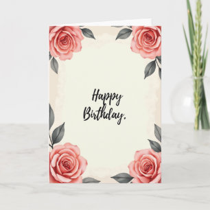 Cartão de Aniversário Rosa Alegria