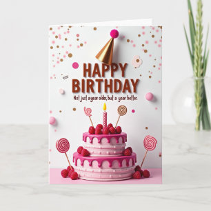 Cartão de Aniversário Rosa Berry