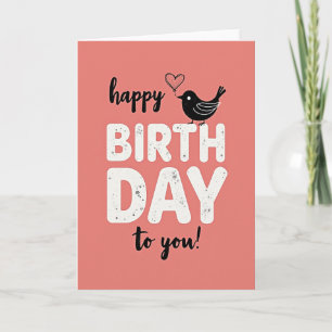Cartão de Aniversário Rosa Caprichoso