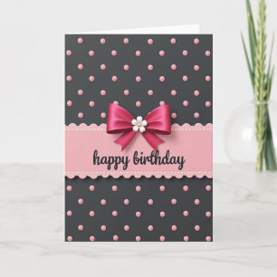 Cartão de Aniversário Rosa com Recorte