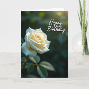 Cartão de Aniversário Rosa Cremoso
