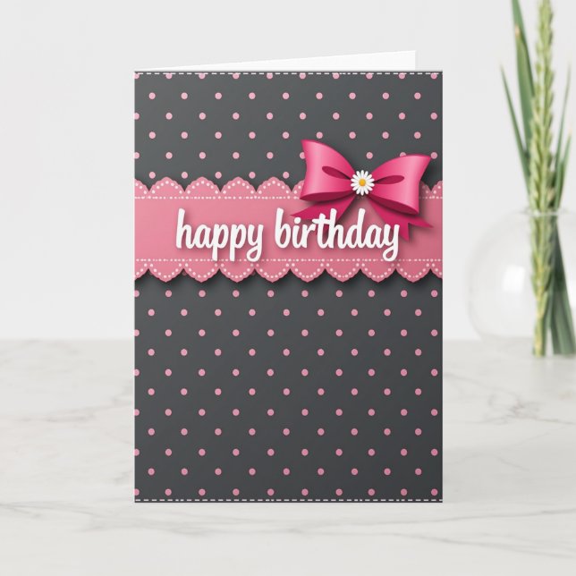 Cartão de Aniversário Rosa Doce (Frente)