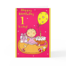 Cartão de Aniversário Rosa e Amarelo