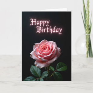 Cartão de Aniversário Rosa Elegante