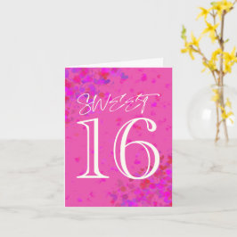 Cartão de aniversário rosa em branco para Sweet 16