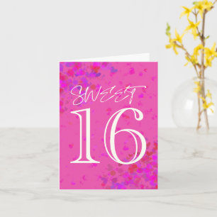 Cartão de aniversário rosa em branco para Sweet 16