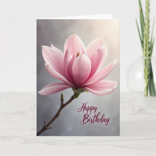 Cartão de Aniversário Rosa Em Flor