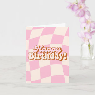 Cartão de Aniversário Rosa Retroativo