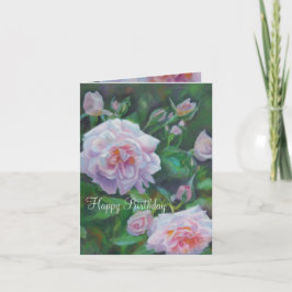 Cartão de Aniversário Rosa Rosa Suave