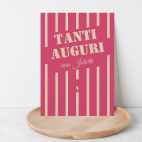 Cartão de aniversário rosa-rosa tanti auguri itali