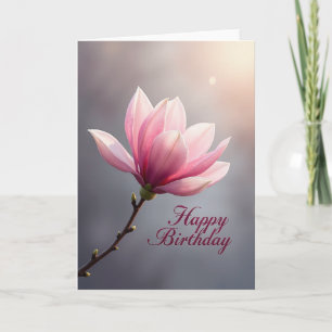 Cartão de Aniversário Rosa Suave