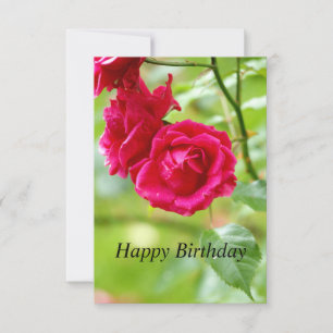 Cartão de Aniversário Rosas Vermelhas Feliz