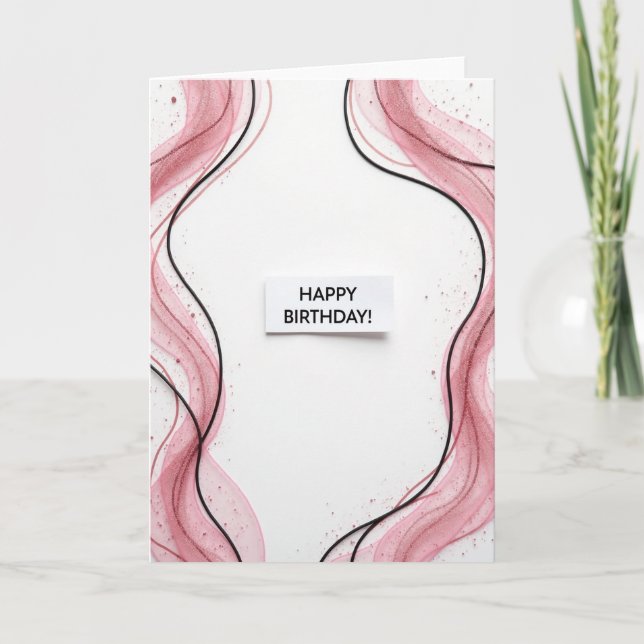 Cartão de Aniversário Rose Shimmer (Frente)