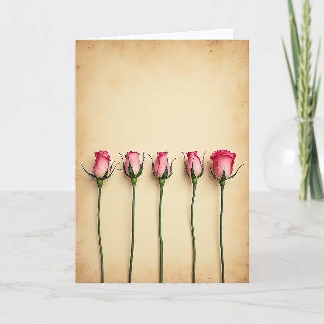 Cartão de Aniversário Rosebud Art (Frente)