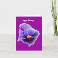 Cartão de aniversário roxo do amor perfeito