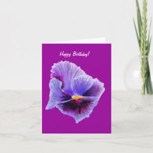 Cartão de aniversário roxo do amor perfeito
