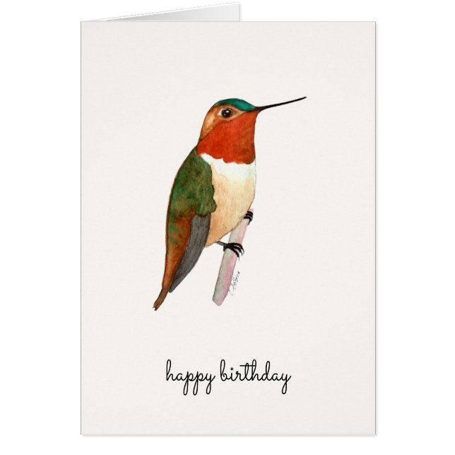 Cartão de Aniversário Rufous Hummingbird (Frente)