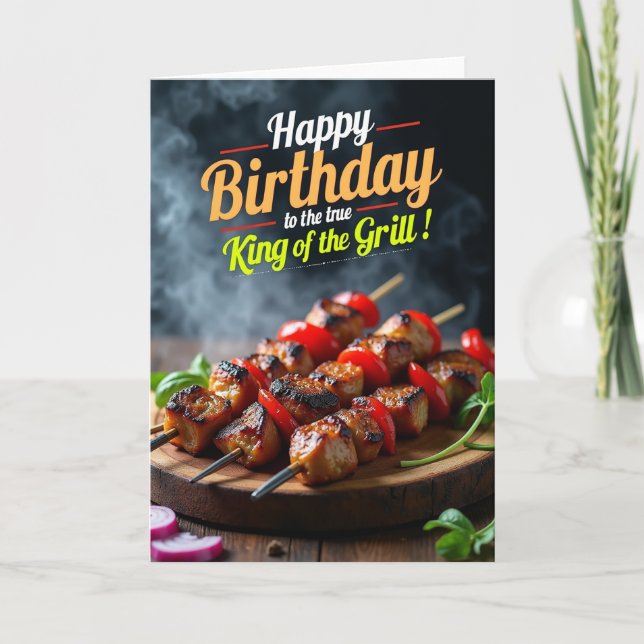 Cartão de Aniversário Rustic Grill (Frente)