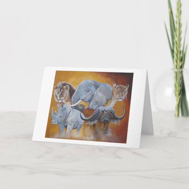 Cartão de Aniversário Safari Big 5 (Frente)
