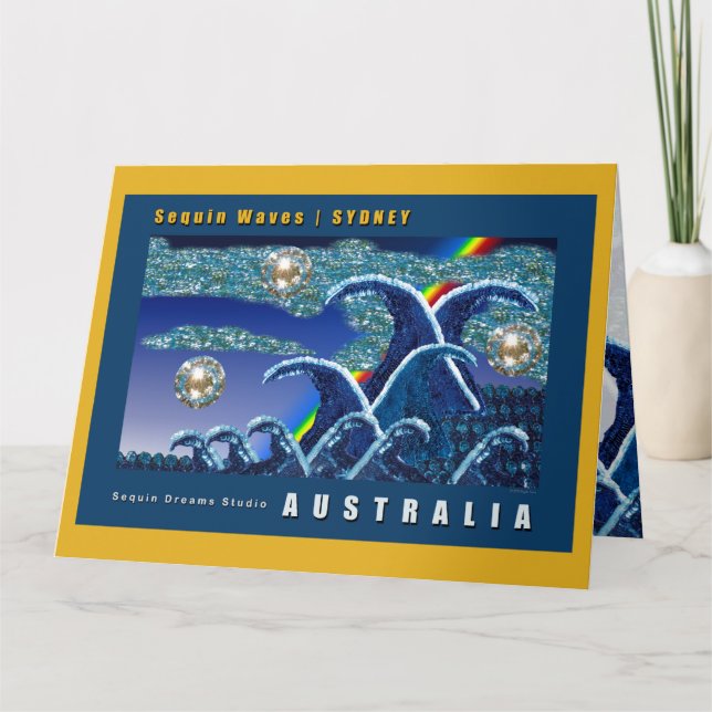 Cartão de Aniversário | Sequin Waves, Sydney Austr (Frente)