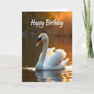 Cartão de Aniversário Serenidade do Cisne