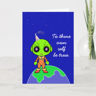 Cartão de Aniversário Shakespeariano com Alien by
