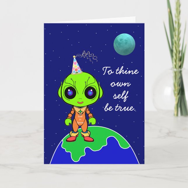 Cartão de Aniversário Shakespeariano com Alien by  (Frente)