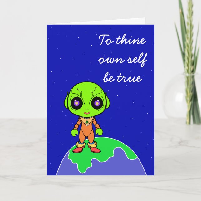 Cartão de Aniversário Shakespeariano com Alien by  (Frente)