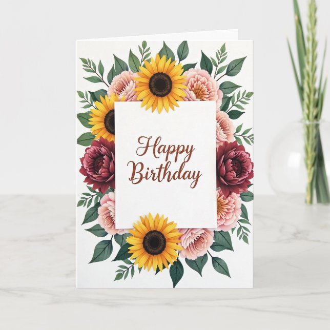 Cartão de Aniversário Shimmer Script (Frente)