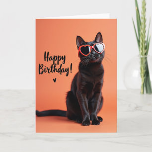 Cartão de Aniversário Silhueta de Gato