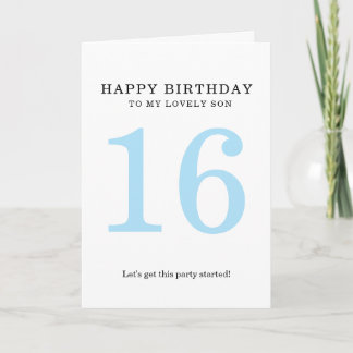 Cartão de aniversário simples de 16 anos.