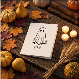 Cartão de aniversário simples de Halloween com fan