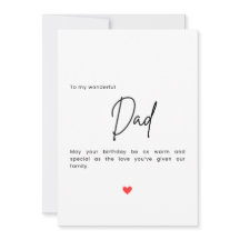 Cartão de Aniversário Simples para o Papai