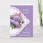 Cartão de aniversário Sister-in-law do Buquê Flor<br><div class="desc">Vintage Lilac Flower Buquê para seu dentro de aniversário da Irmã inclui que você possa ser banhado com amor e alegria de Deus no seu dia especial e todos os dias</div>