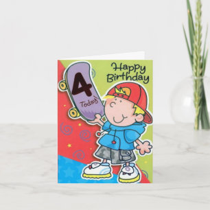 Cartão de Aniversário - Skateboard Kid para Hoje