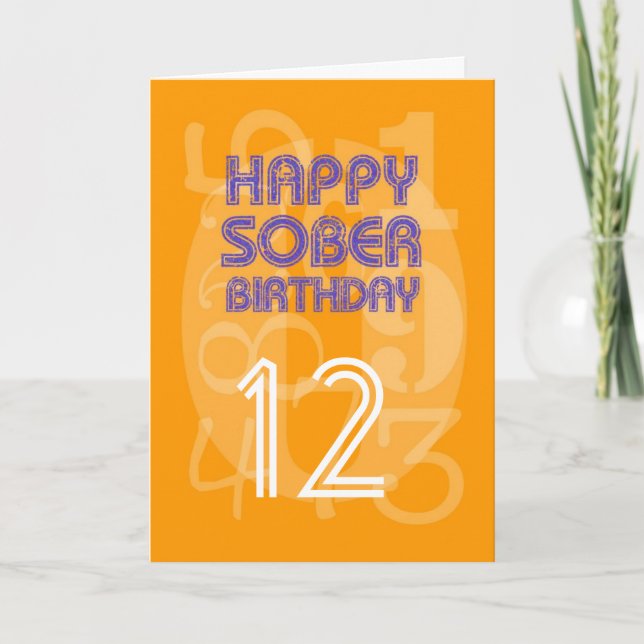 Cartão de Aniversário Sober Numerado Feliz (Frente)