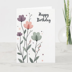 Cartão de Aniversário Soft Pastel Blooms