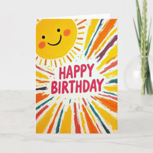 Cartão de Aniversário Sol Alegre