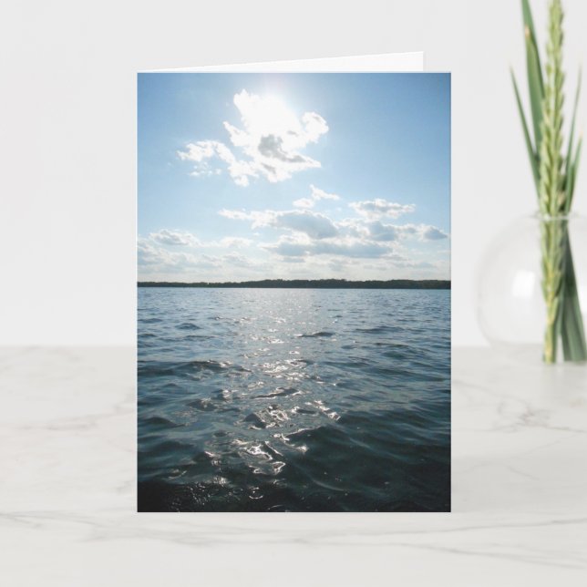 Cartão de Aniversário "Sol Sobre o Lago Francês" (Frente)